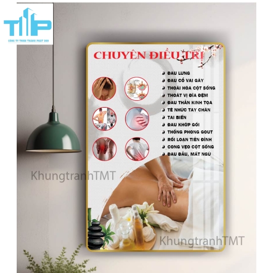 Khung tranh tráng gương - Dưỡng sinh điều trị đau cột sống, đốt sống cổ , vai gáy 