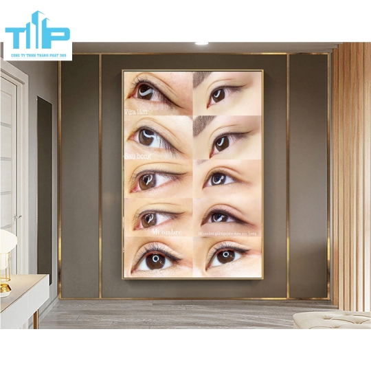 tranh sang trọng tráng gương cho spa thẩm mỹ viện vè phun xăm môi