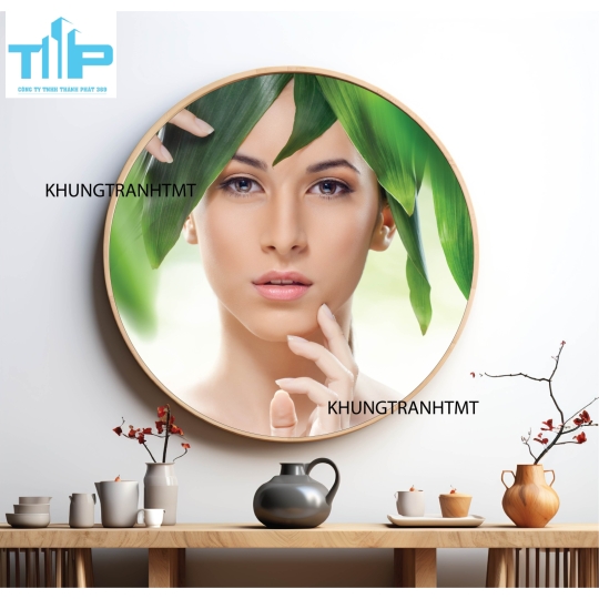 Khung tranh tráng gương - Tranh tròn spa chăm sóc da 6