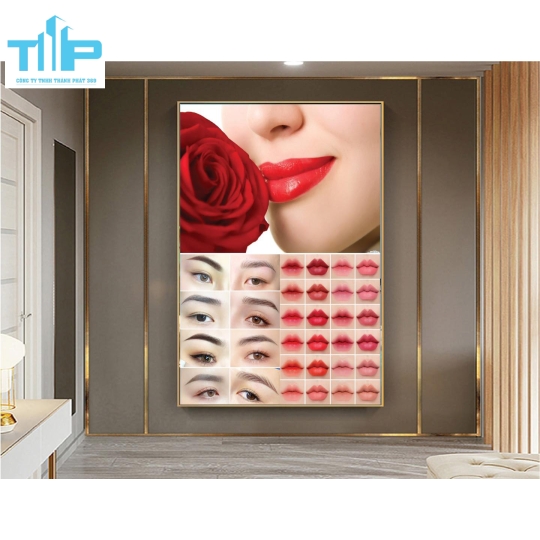 tranh sang trọng tráng gương cho spa thẩm mỹ viện vè phun xăm môi