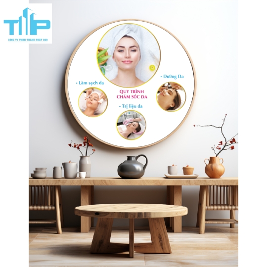 Khung tranh tráng gương- Tranh tròn Quy trình chăm sóc da