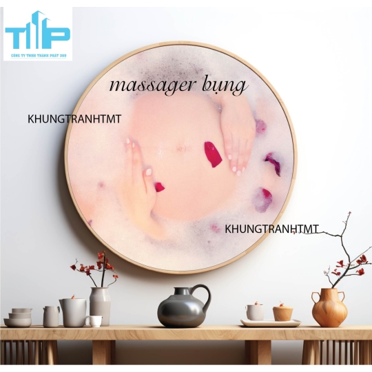 Khung tranh tráng gương - Tranh tròn spa chăm sóc da 6