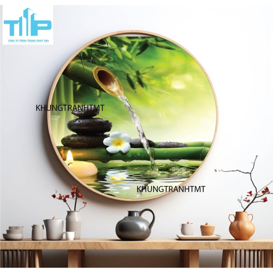 Khung tranh tráng gương - Tranh tròn spa chăm sóc da 7