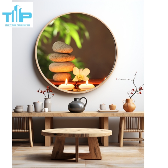 Khung tranh tráng gương- Tranh tráng gương tròn quy trình chăm sóc da