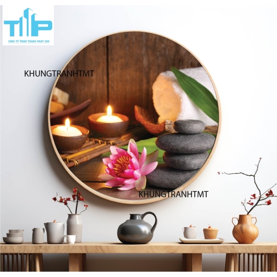 Khung tranh tráng gương - Tranh tròn spa chăm sóc da 7