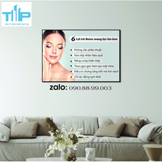 khung tranh chăm sóc da trang trí spa,thẩm mỹ viện
