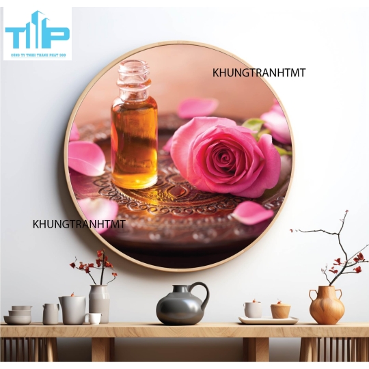 Khung tranh tráng gương - Tranh tròn spa chăm sóc da 7