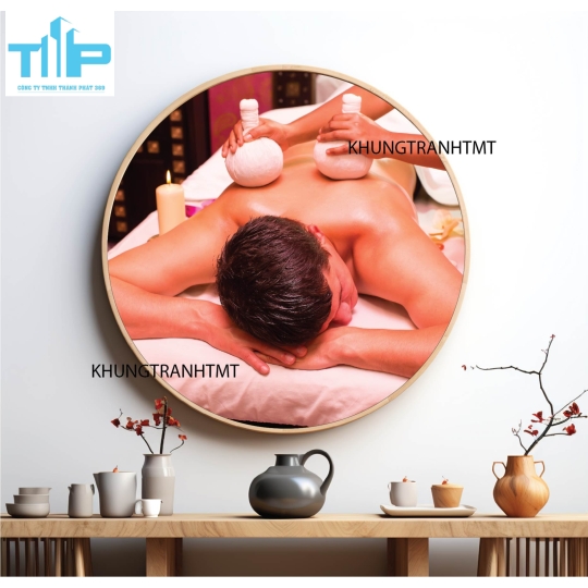 Khung tranh tráng gương - Tranh tròn spa chăm sóc da 7
