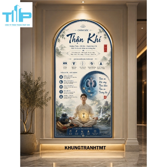 Tranh vòm chăm sóc dưỡng sinh toàn diện - khung tranh tráng gương sắc nét
