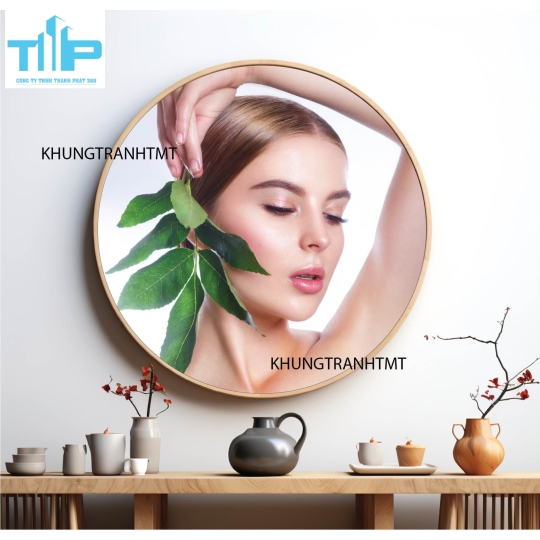 Khung tranh tráng gương - Tranh tròn spa chăm sóc da 8