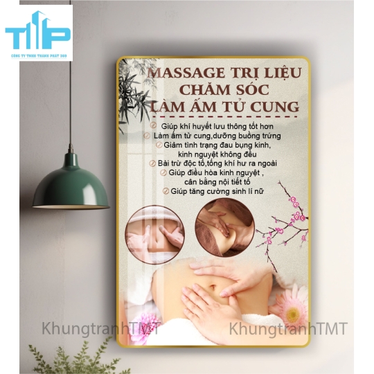 Khung tranh tráng gương - Dưỡng sinh- Massage trị liệu 