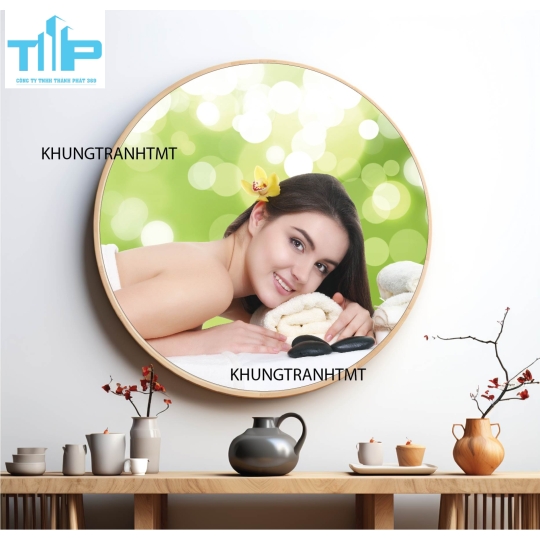 Khung tranh tráng gương - Tranh tròn spa chăm sóc da 9