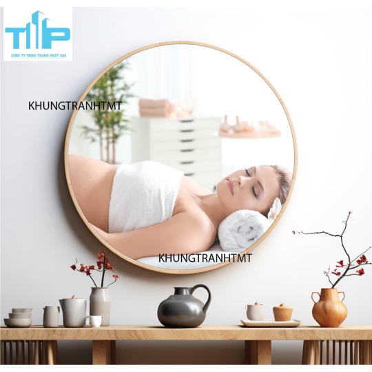 Khung tranh tráng gương - Tranh tròn spa chăm sóc da 8