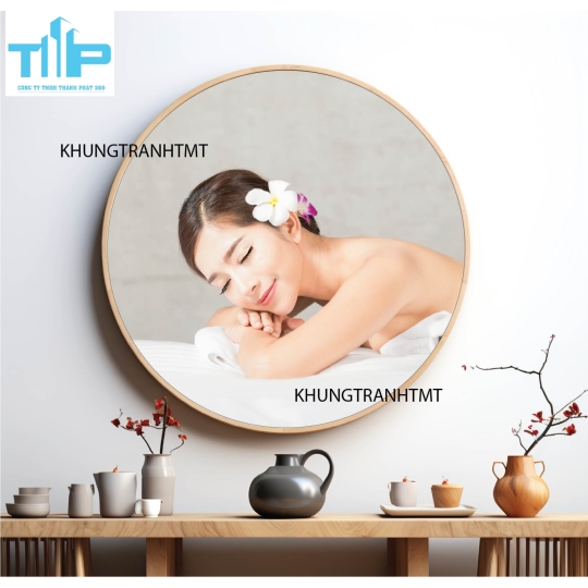 Khung tranh tráng gương - Tranh tròn spa chăm sóc da 8