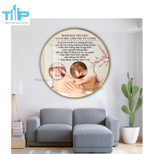 Khung tranh tráng gương- Tranh tráng gương tròn - Cội nguồn của dưỡng sinh là dưỡng tâm