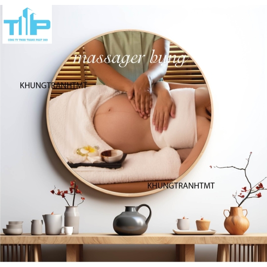 Khung tranh tráng gương - Tranh tròn spa chăm sóc da 9