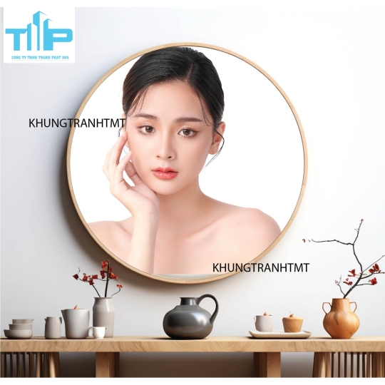 Khung tranh tráng gương - Tranh tròn spa chăm sóc da 10