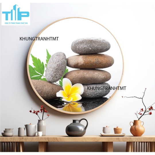 Khung tranh tráng gương - Tranh tròn spa chăm sóc da 11