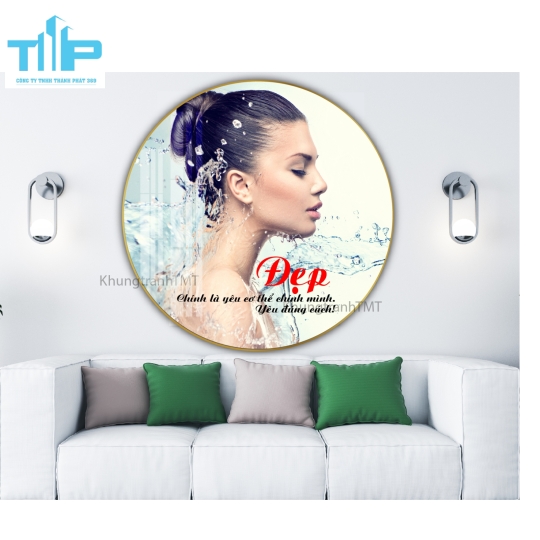 Khung tranh tráng gương- Tranh tráng gương tròn quy trình chăm sóc da