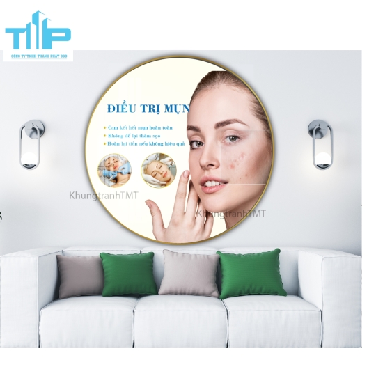 Khung tranh tráng gương- Tranh tròn Skin Perfect