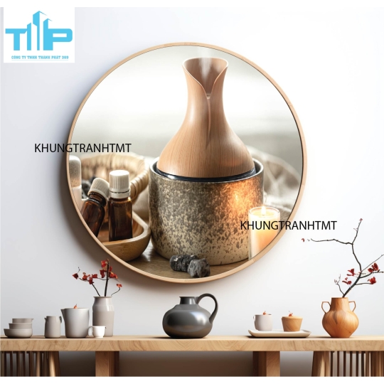 Khung tranh tráng gương - Tranh tròn spa chăm sóc da 11
