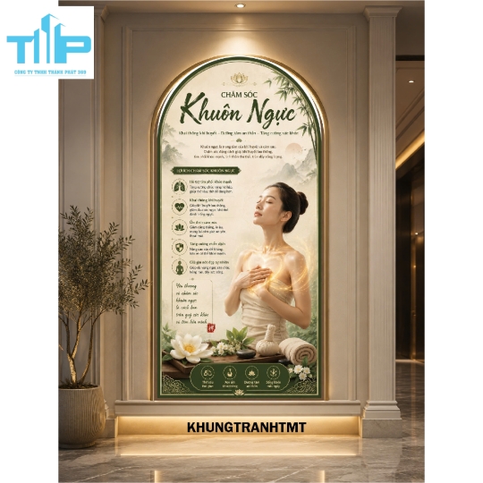 Tranh vòm chăm sóc dưỡng sinh toàn diện - khung tranh tráng gương sắc nét
