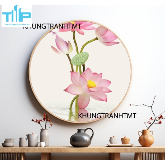 Khung tranh tráng gương - Tranh tròn spa chăm sóc da 12