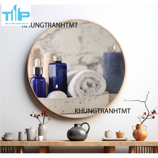 Khung tranh tráng gương - Tranh tròn spa chăm sóc da 12