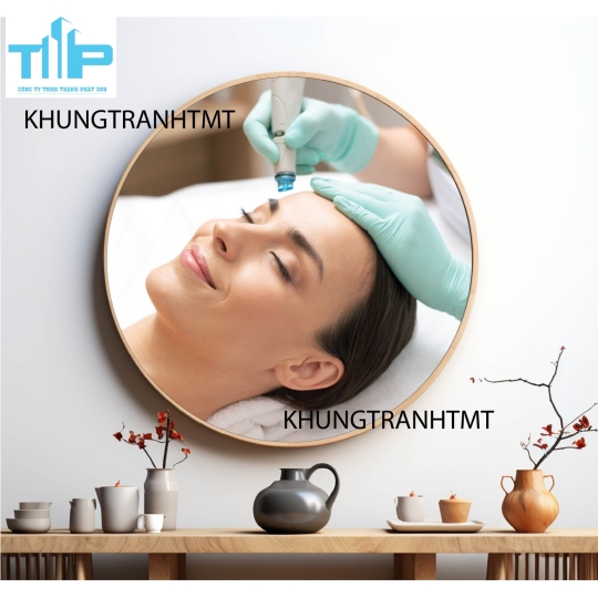 Khung tranh tráng gương - Tranh tròn spa chăm sóc da 12