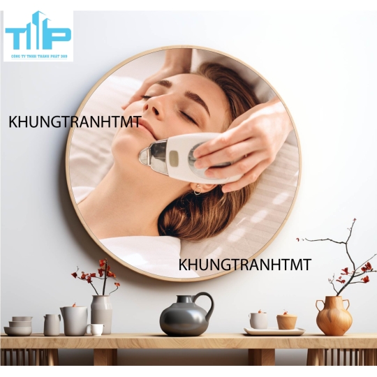 Khung tranh tráng gương - Tranh tròn spa chăm sóc da 12