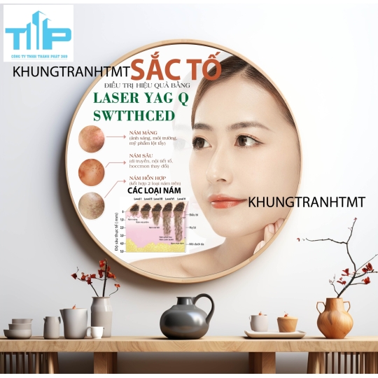 Khung tranh tráng gương - Tranh tròn Nguyên nhân nám - tàn nhang - các vấn đề về da