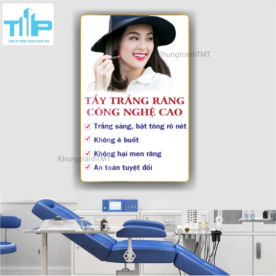 Tranh tráng gương phòng khám nha khoa “Răng Xinh Khỏe Đẹp – Lung Linh Rạng Ngời” 