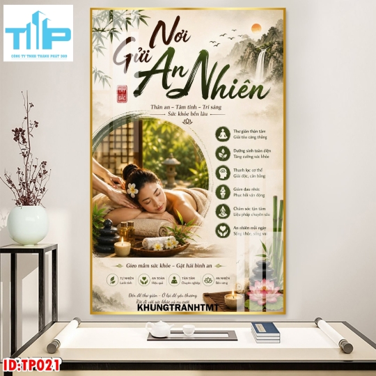 Mẫu tranh tráng gương dưỡng sinh, massage trị liệu toàn diện cao cấp