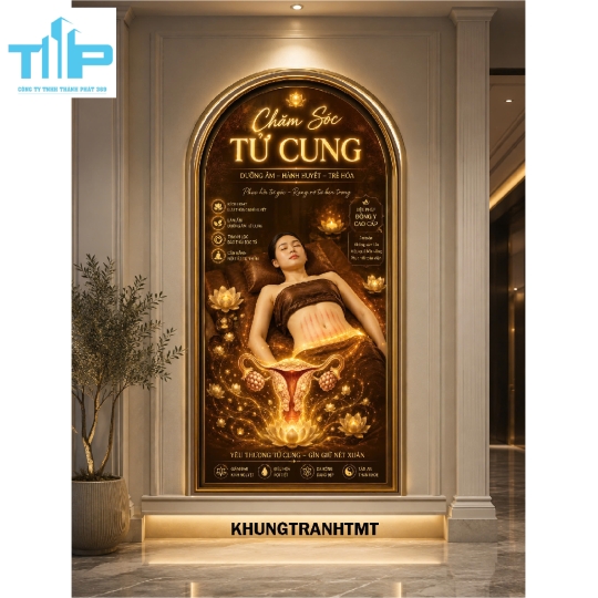 Tranh vòm chăm sóc dưỡng sinh toàn diện - khung tranh tráng gương sắc nét