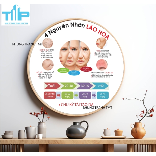 Khung tranh tráng gương - Tranh tròn - Trị mụn và sẹo mụn chuẩn y khoa