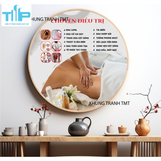 Khung tranh tráng gương- Tranh tráng gương tròn - Cội nguồn của dưỡng sinh là dưỡng tâm