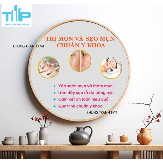 Khung tranh tráng gương - Tranh tròn - Trị mụn và sẹo mụn chuẩn y khoa