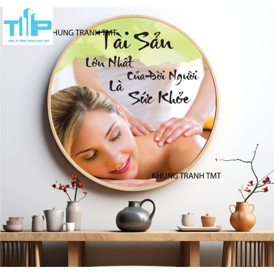 Khung tranh tráng gương- Tranh tráng gương tròn - Cội nguồn của dưỡng sinh là dưỡng tâm