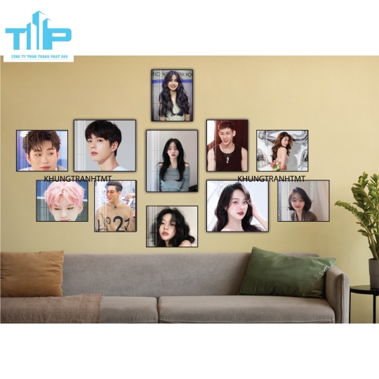 Mẫu tranh tóc kết hợp nam - nữ trang trí salon, tiệm cắt tóc