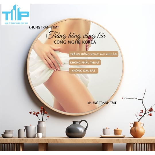 Khung tranh tráng gương - Tranh tròn - Tắm tắng toàn thân