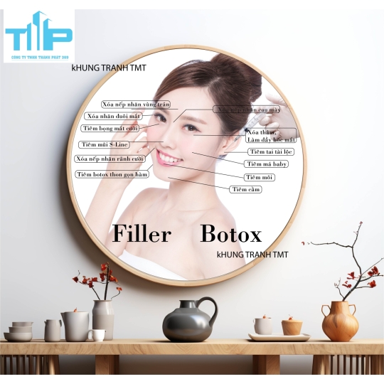 Khung tranh tráng gương - Tranh tròn - Tắm tắng toàn thân