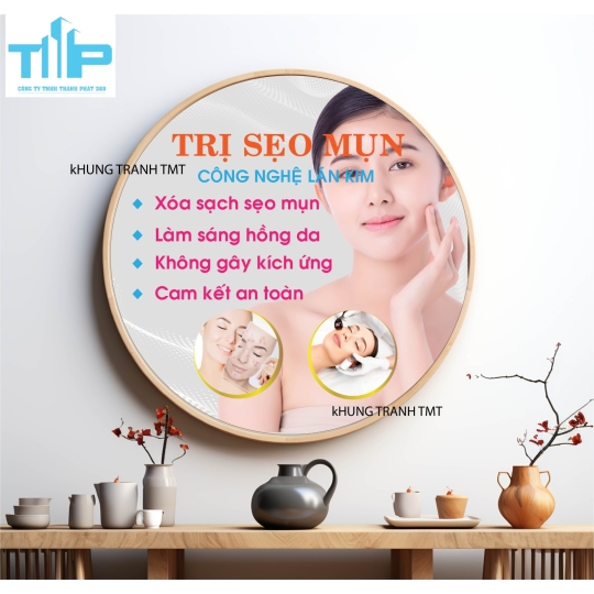 Khung tranh tráng gương - Tranh tròn - Điều trị mụn