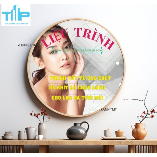 Khung tranh tráng gương - Tranh tròn - Điều trị mụn