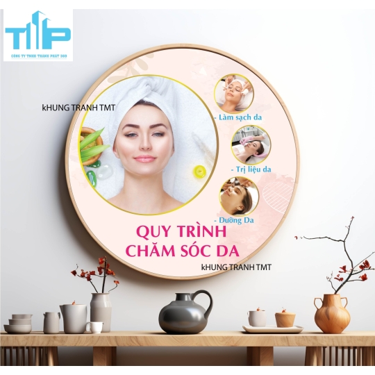 Khung tranh tráng gương - Tranh tròn - Điều trị mụn