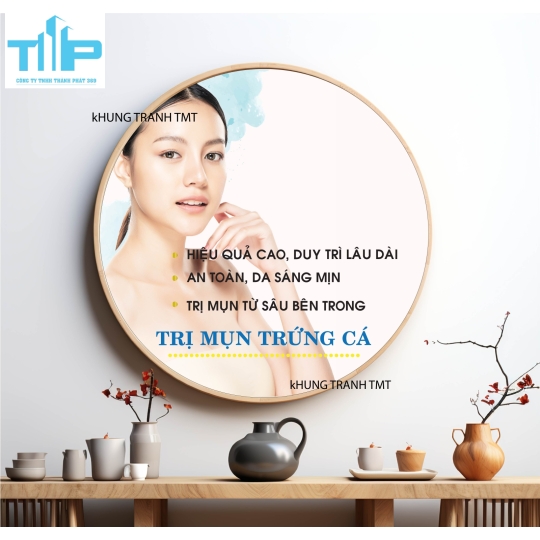 Khung tranh tráng gương - Tranh tròn - Điều trị mụn