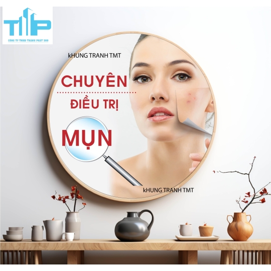 Khung tranh tráng gương - Tranh tròn - Điều trị mụn