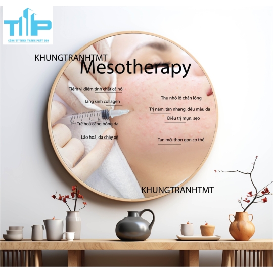 Tranh tròn điều trị mụn, mesotherapy theo liệu trình phù hợp - Tranh tráng gương sắc nét  decor spa, thẩm mỹ viện toàn quốc