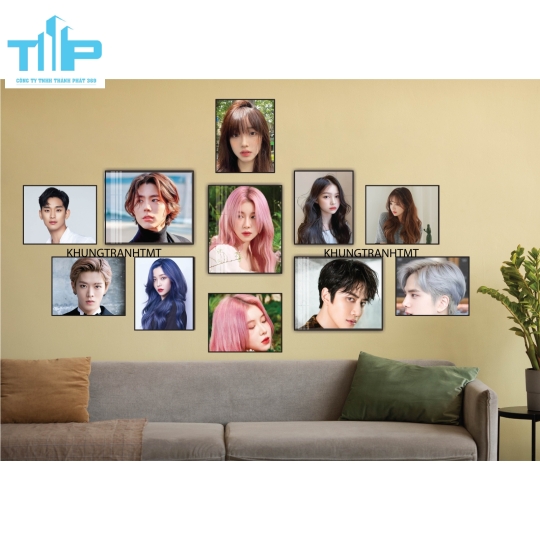 Mẫu tranh tóc kết hợp nam - nữ trang trí salon, tiệm cắt tóc
