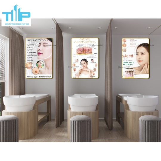 Bộ 3 tranh chăm sóc da, điều trị mụn - nám - tàn nhang, tranh tráng gương giá rẻ HCM