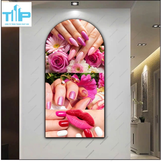 Những mẫu nail ombre nhiều màu sắc -  Tranh tráng gương khung vòm sang trọng